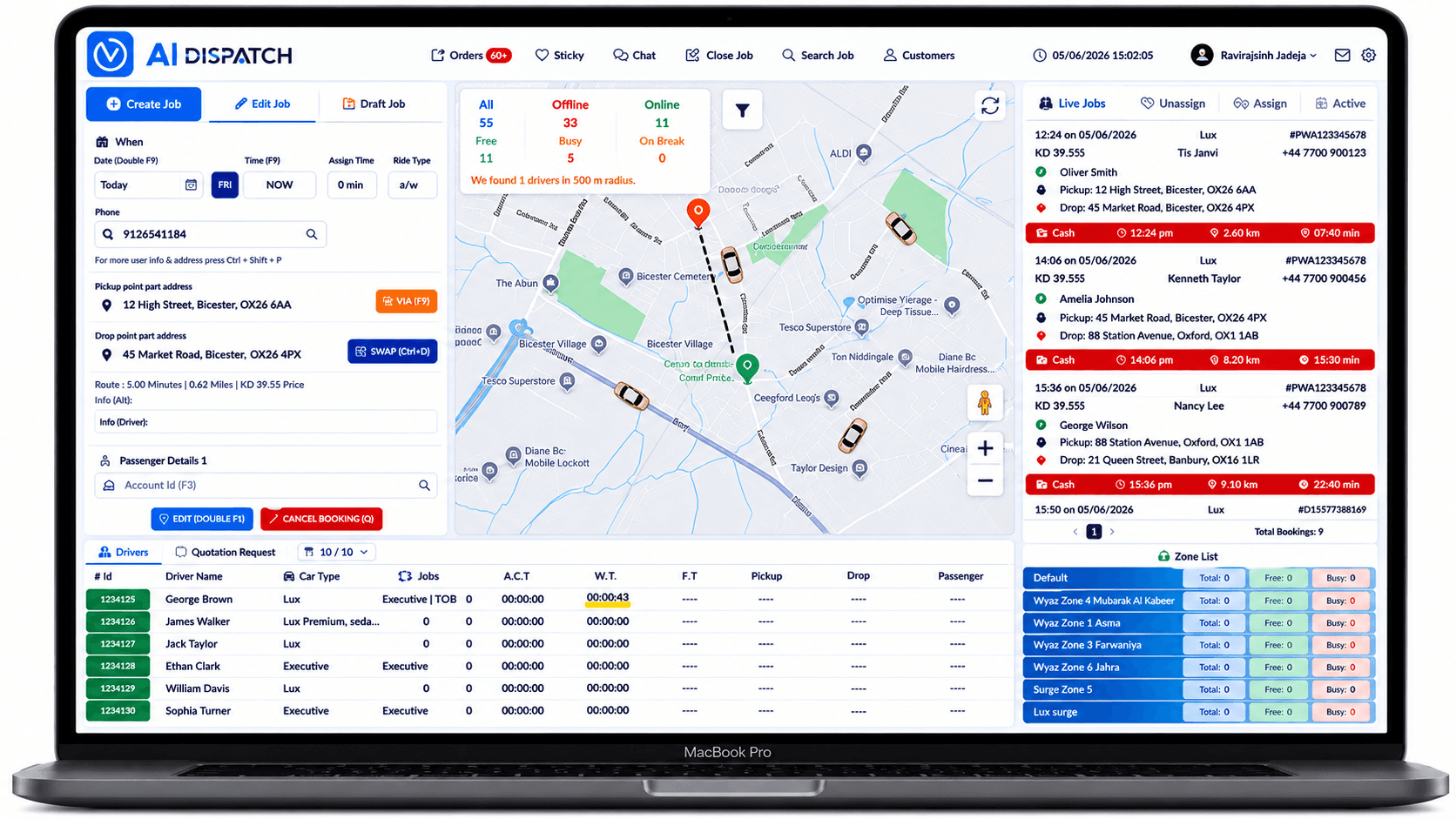 VAI Dispatch War Room dashboard